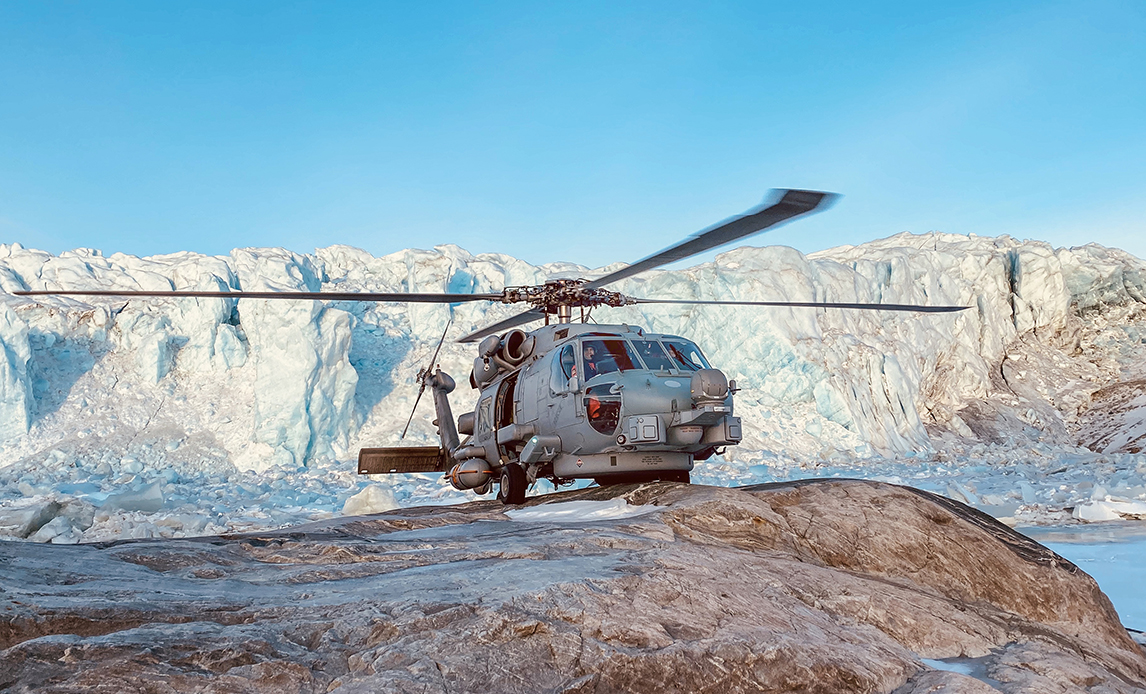 Seahawk ved indlandsisen på Grønland