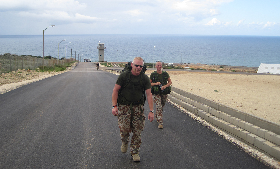 Jesper ellehauge ved at komme i mål til holdets danconmarch.