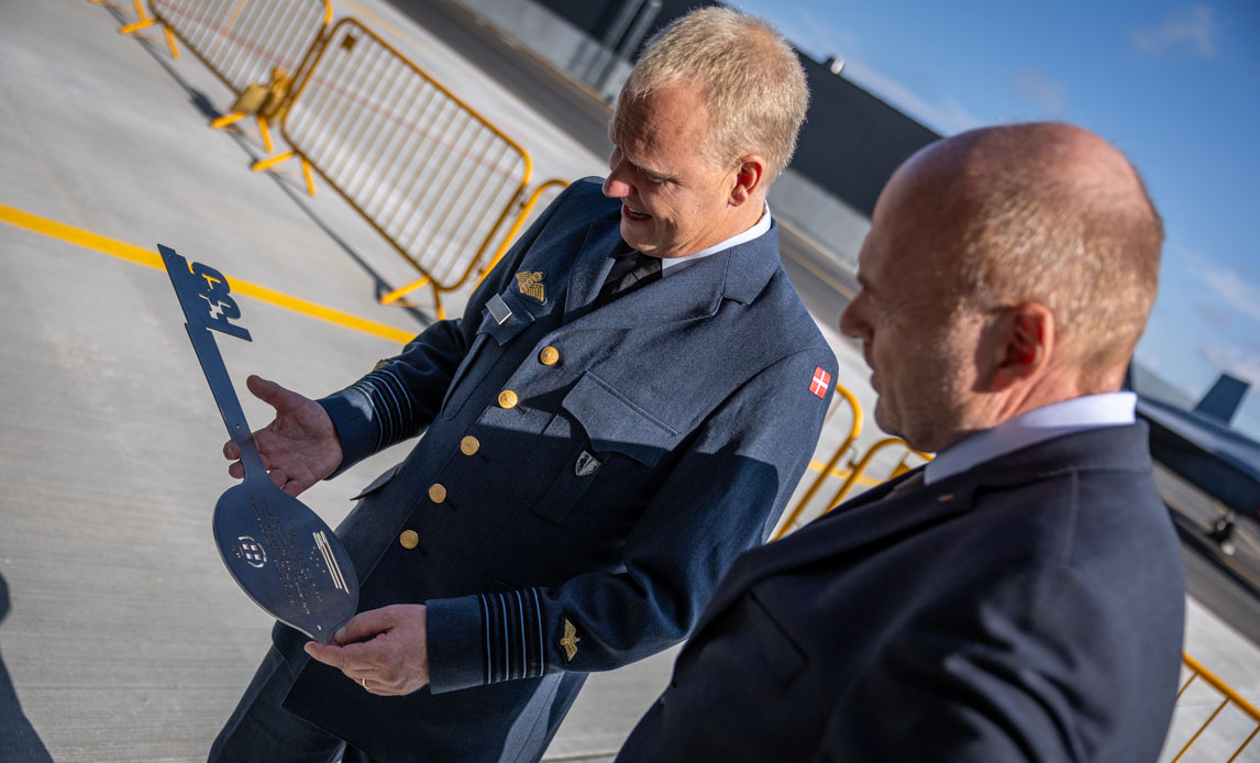 IME, der er chef for Flyvestation Skrydstrup, med nøglen til det nye F-35 Campus.