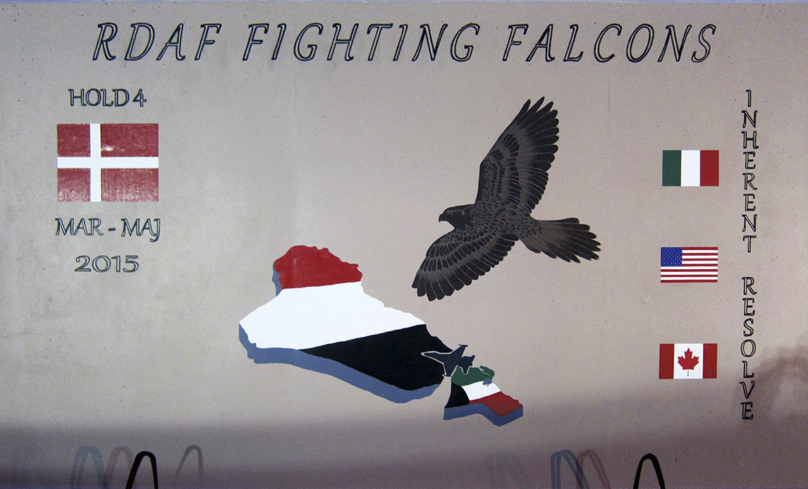 Mærke fra den danske F-16 indsats i Irak i 2015.