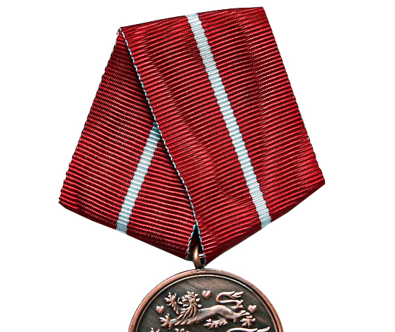 FORSVARETS MEDALJE FOR INTERNATIONAL TJENESTE I BRONZE. Krydsbånd